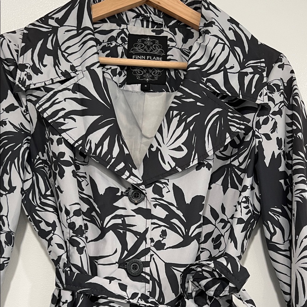 Floral Black and silver coat.